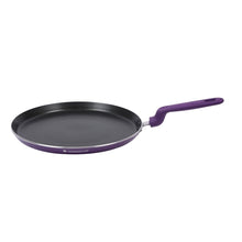 Load image into Gallery viewer, Elite Non-stick Cookware Set, 3Pc (Frying Pan, Dosa Tawa, Waterlily Slotted Turner),Induction Bottom, Soft-touch Handles, Virgin Grade Aluminium, PFOA/Heavy Metals Free, 2 Years Warranty, Purple