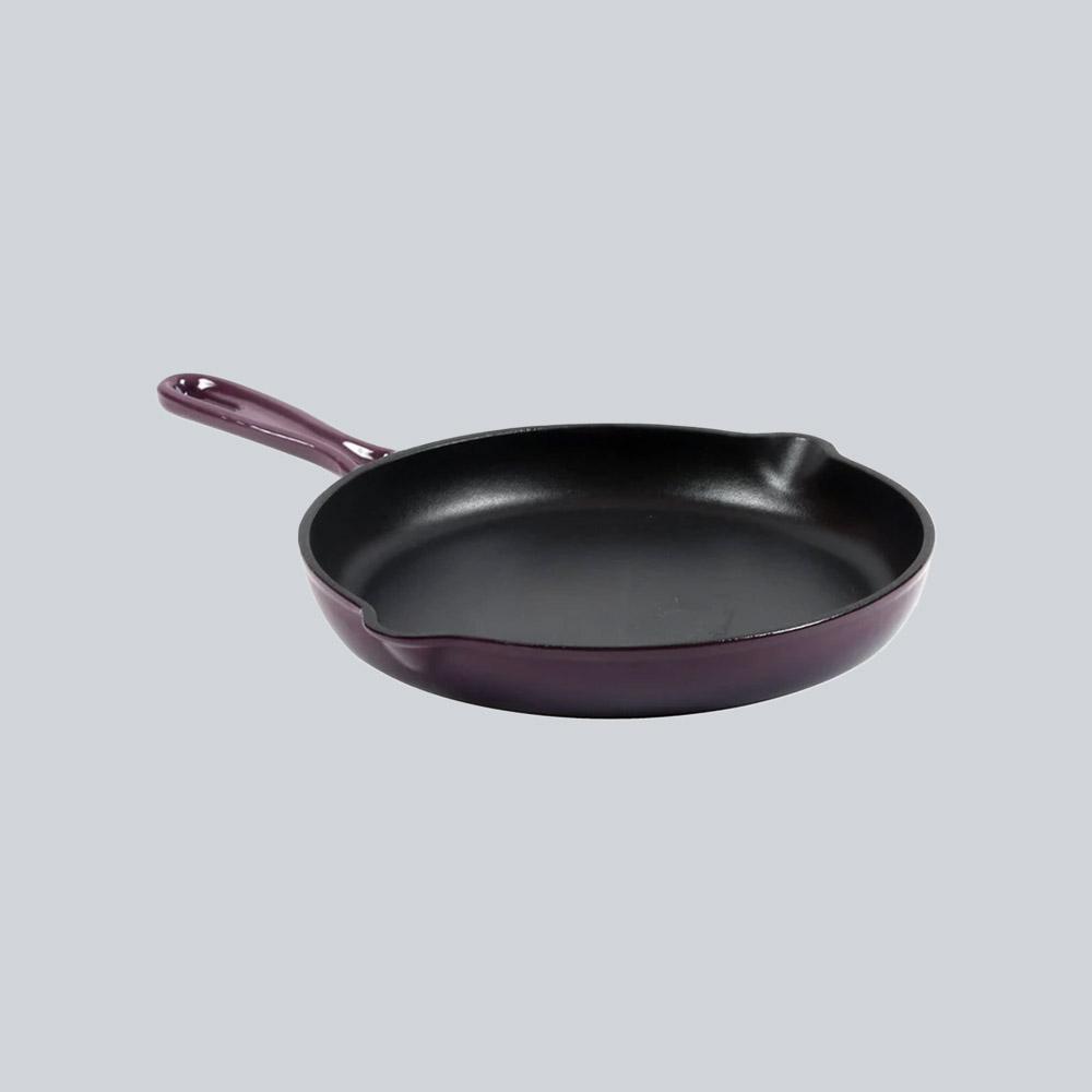 Ferro Cast-iron 26 cm Frying Pan, Corrosion-Resistant Coating, Compatible on Induction, 1.6 L, 5 Years Warranty, Purple