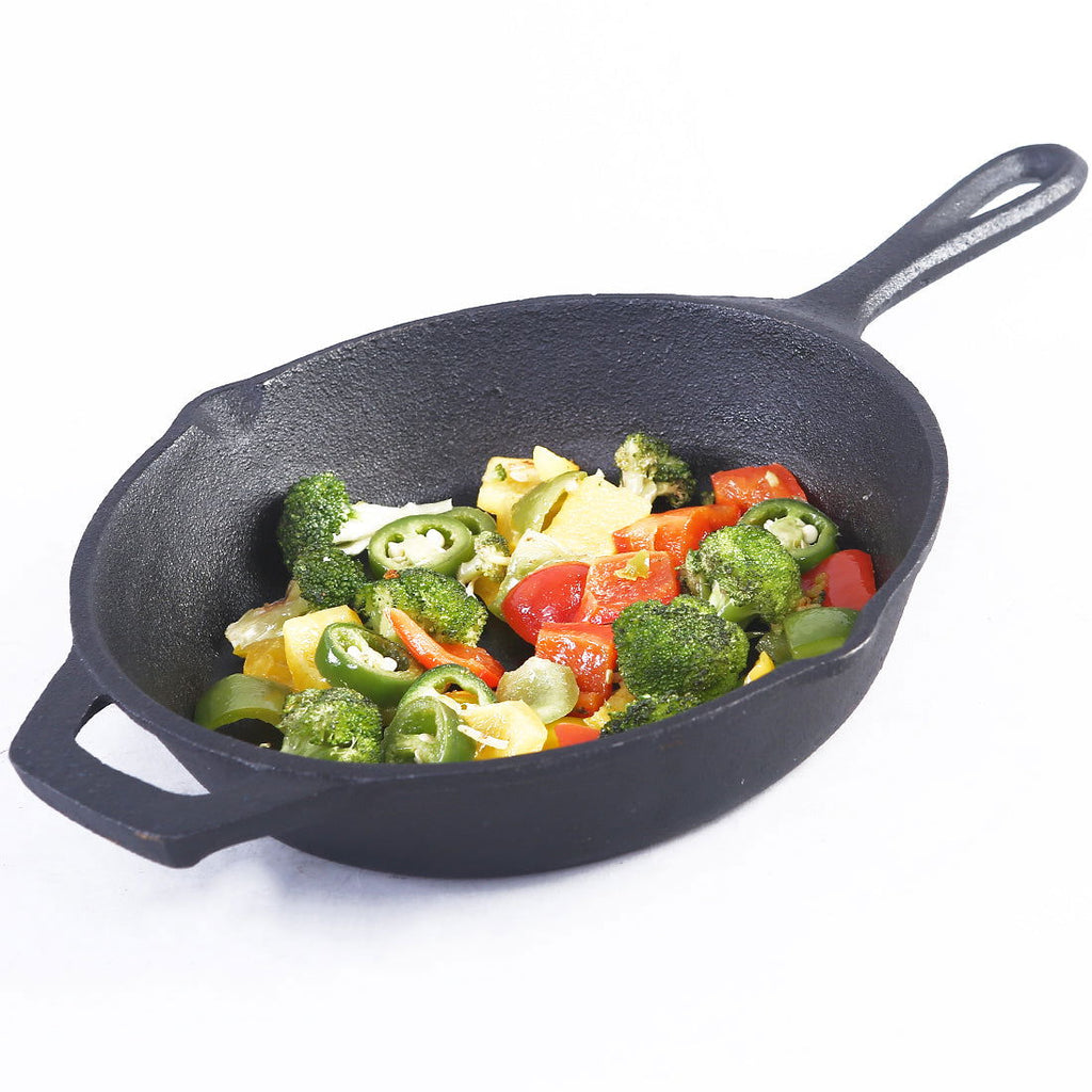 Forza Cast-iron 24 cm Fry Pan, Pre-Seasoned Cookware, Induction Friendly, 3.8 mm