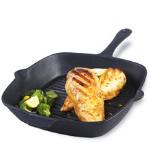 Load image into Gallery viewer, Forza Cast-iron 26 cm Grill Pan, Pre-Seasoned Cookware, Induction Friendly, 3.8 mm