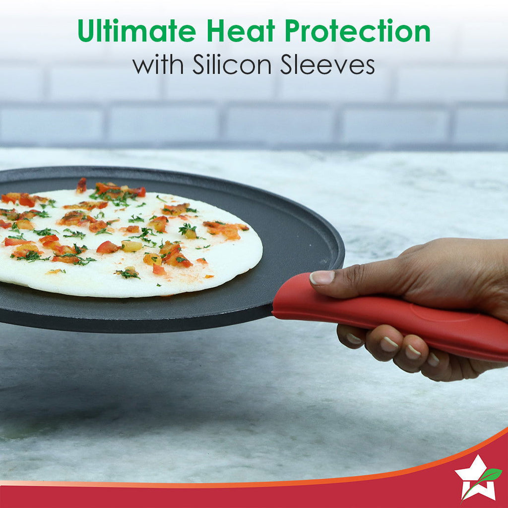 Forza Cast-Iron 27 cm Dosa Tawa Pan | Pre-Seasoned Cookware | Induction Friendly | 4 mm | With Lifetime Exchange Warranty