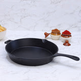 Forza Pre Seasoned 29 cm Cast Iron Fry Pan | With Lifetime Exchange Warranty | Black