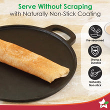 Load image into Gallery viewer, Forza Pre-Seasoned 30 cm Cast-iron Dosa Tawa