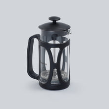 Load image into Gallery viewer, French Press Coffee &amp; Tea Maker 350 ml|Premium Heat Resistant Borosilicate Glass Carafe|4 Level Filtration System|Stainless Steel Plunger with Mesh|Perfect for Coffee Brew Enthusiasts|1-2 Cups of Coffee|Brews in Just 3 Minutes|Black|1 Year Warranty