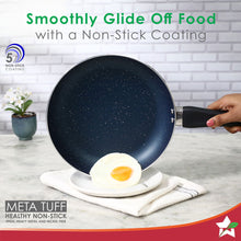 Load image into Gallery viewer, Galaxy Cookware 4 Piece Set | 24 cm Kadhai with Lid, 24 cm Fry Pan, 28 cm Dosa Tawa | Induction Friendly | Cool Touch Bakelite Handles | Pure Grade Aluminium| PFOA Free| 2 Years Warranty | Midnight Blue