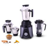 Galaxy Mixer Grinder 750W 100% Copper Motor, 4 Stainless Steel Jars, Black & Grey, 5 Years Warranty