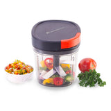 Glory String Vegetable Chopper with 6 Sharp SS Blade, Anti Slip Silicon Base Ring, Air Tight Lid, 900Ml, 1 Year Warranty