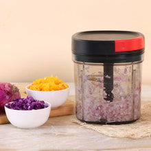 Load image into Gallery viewer, Glory String Vegetable Chopper with 6 Sharp SS Blade, Anti Slip Silicon Base Ring, Air Tight Lid, 900Ml, 1 Year Warranty