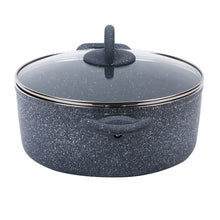 Load image into Gallery viewer, Granite 24 cm Non-Stick Casserole | Glass Lid |Induction Bottom | Soft-Touch Handles | Virgin Aluminium | PFOA and Heavy Metals Free | 3.5mm | 4 liters | 2 Year Warranty | Grey