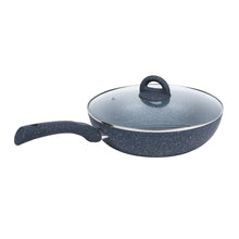 Load image into Gallery viewer, Granite 26cm Non-Stick Wok | Glass Lid | Induction Bottom | Soft-Touch Handles | Virgin Aluminium | PFOA and Heavy Metals Free | 3.5mm Thick| 26cm, 3.1 litres | 2 Year Warranty | Grey