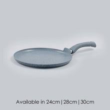 Load image into Gallery viewer, Granite 28cm Non-Stick Dosa Tawa | Induction Bottom | Soft-Touch Handles | Virgin Aluminium | PFOA/Heavy Metals Free | 3.5mm | 2 Year Warranty | Grey