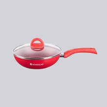 Load image into Gallery viewer, Granite Aluminium Non-stick Wok With Glass Lid, 24cm, 2.7L, 3.5mm, Red, Compatible On Hot Plate, Hobs, Gas Stove, Ceramic Plate And Induction, 2 Years Warranty