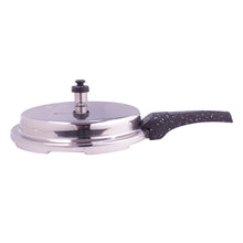 Load image into Gallery viewer, Granite Induction Base 3L Pressure Cooker with Outer Lid, Silver with Black Handle