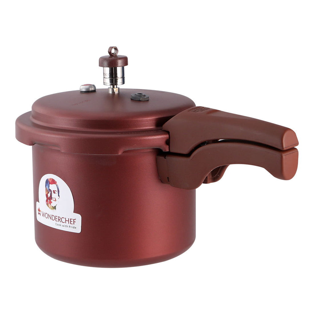 HealthGuard 3L Induction Base Aluminium Nonstick Pressure Cooker with Outer Lid, Maroon