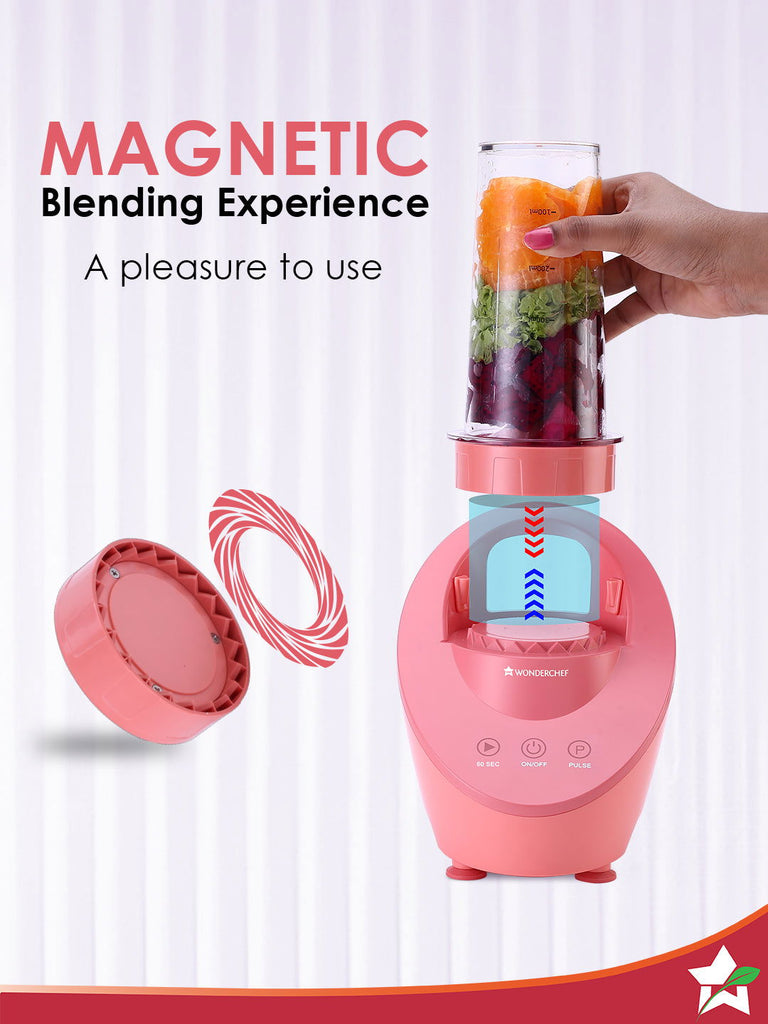 Magneto Blender | Smoothie & Juice Maker | World’s Safest with Magnetic Induction Tech | Variable Speed | Automatic with 60-sec auto-stop | Portable with Sipper Jar | 2-Year Warranty