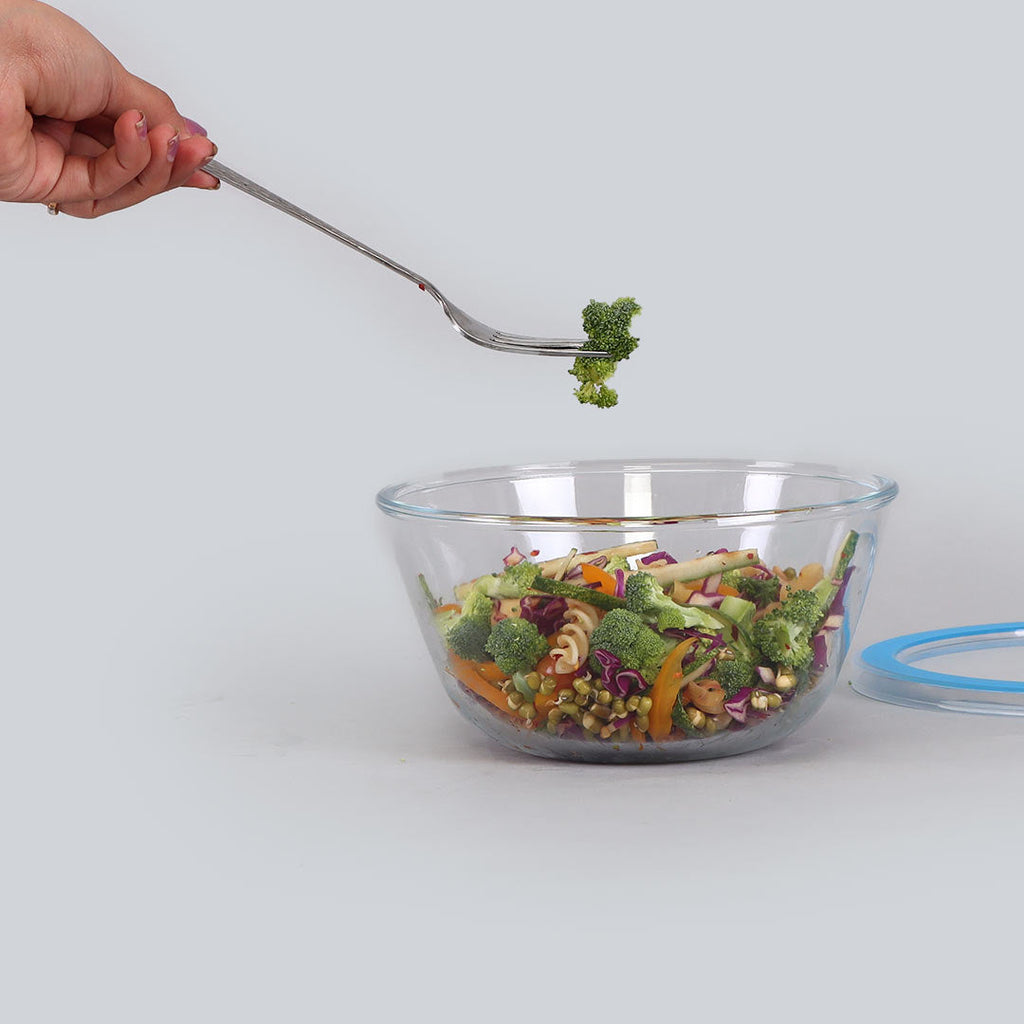 Ment Borosilicate Glass Mixing Bowl With Lid 1050ml