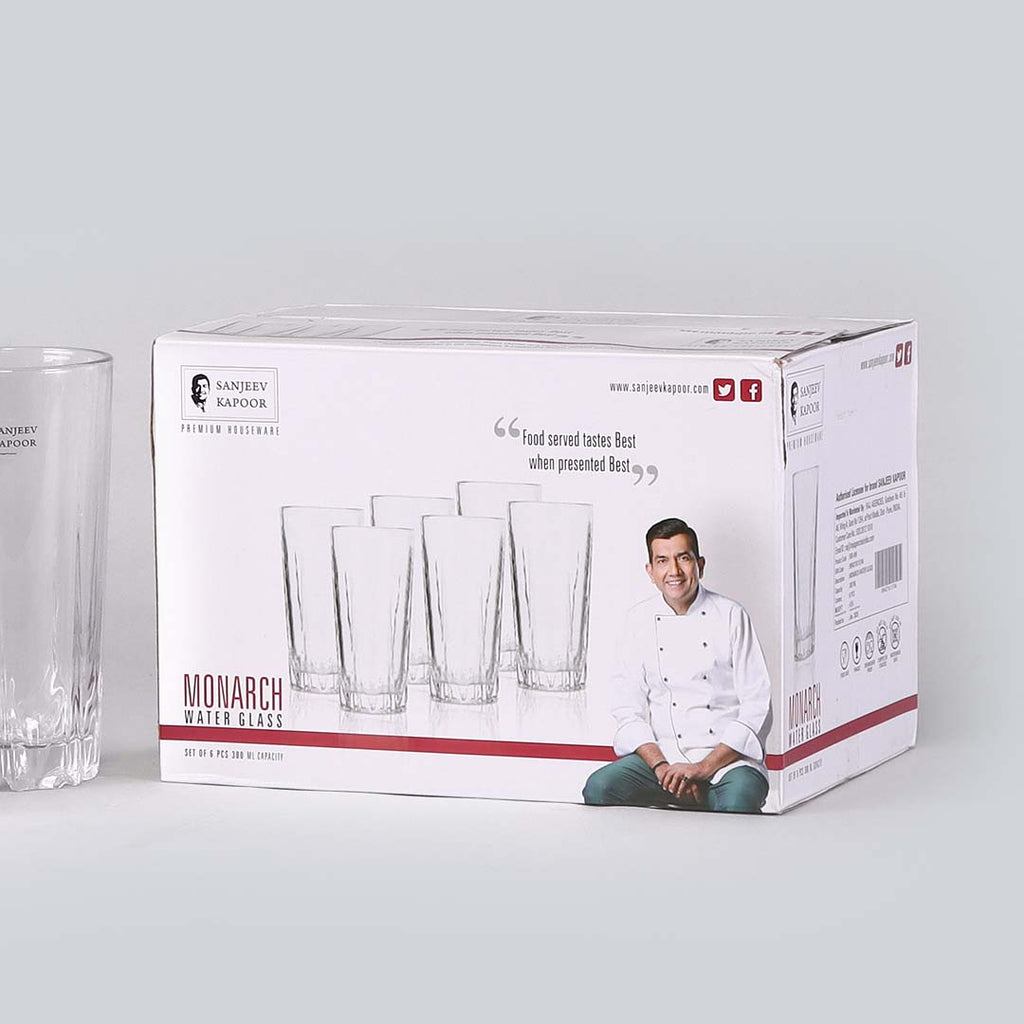 Monarch Karat Water Glass 300ml - Set Of 6 Pcs By Wonderchef