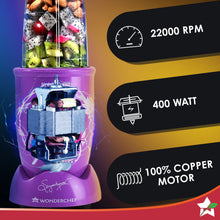 Load image into Gallery viewer, Nutri Blend Orchid, 22000 RPM 100% Full Copper Motor, 2 Unbreakable Jars, 400 W, 2 Years Warranty, Recipe book by Chef Sanjeev Kapoor, Orchid