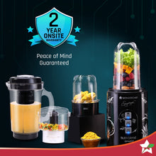 Load image into Gallery viewer, Nutri Blend Smart CKM Automatic Mixer Grinder with Dual Pulse Function|22000 RPM|100% Full Copper Motor|2 Unbreakable Jars|500 W|2 Years Warranty|Recipe book by Chef Sanjeev Kapoor| Black