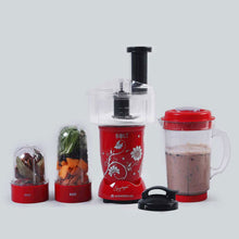 Load image into Gallery viewer, Nutri-blend BOLT-600W Mixer With Food Processor &amp; Atta Kneader, Stronger &amp; Swifter With Sipper Lid, 22000RPM 100% Full Copper Motor, 4 Unbreakable Jars, Sharper Steel Blades, 2 Yrs Warranty, Red, Recipe Book By Chef Sanjeev Kapoor