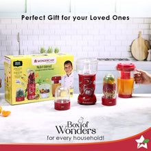 Load image into Gallery viewer, Nutri-blend Juicer, Mixer, Grinder, Smoothie Maker &amp; Chopper | Complete Kitchen Machine | 22000 RPM Blender, Chopper, Juicer | 500W 100% Full Copper Motor | SS Blades | 4 Unbreakable Jars | 2 Years Warranty | Recipe Book By Chef Sanjeev Kapoor | Red