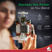 Load image into Gallery viewer, Nutri-blend, 500W, 22000 RPM 100% Full Copper Motor, Mixer-Grinder, Blender, SS Blades, 2 unbreakable Jars, 2 Years warranty, Champagne, Recipe book by Chef Sanjeev Kapoor