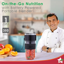 Load image into Gallery viewer, Nutri-cup Zip Portable Blender | 350ml | Blend &amp; Sip with Flip Top Sipper Lid | For Smoothies, Juices, Shakes, Coffee | 2000 mAh Battery | 20 Blending Cycles in One Charge | Type C Charging | Black