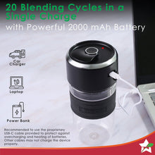 Load image into Gallery viewer, Nutri-cup Zip Portable Blender | 350ml | Blend &amp; Sip with Flip Top Sipper Lid | For Smoothies, Juices, Shakes, Coffee | 2000 mAh Battery | 20 Blending Cycles in One Charge | Type C Charging | Black