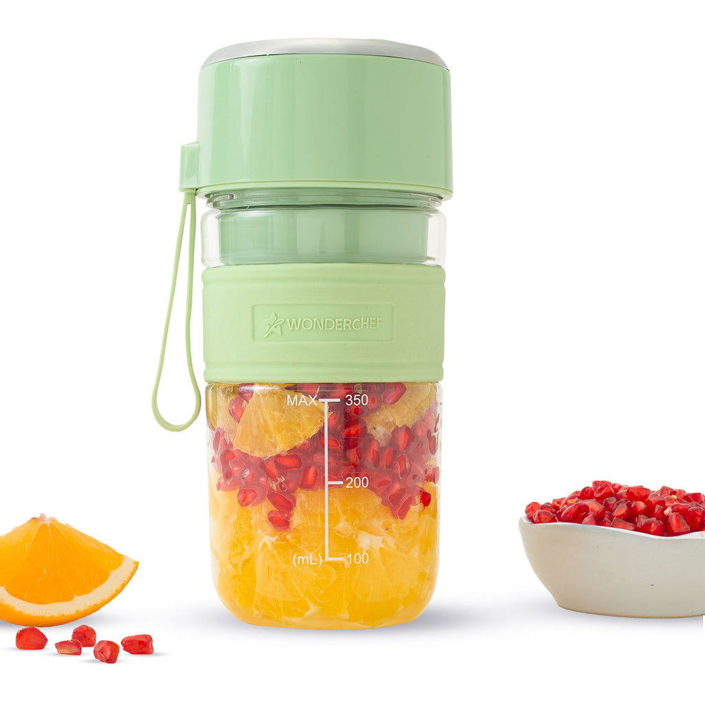 Nutri-cup Zip Portable Blender | 350ml | Blend & Sip with Flip Top Sipper Lid | For Smoothies, Juices, Shakes, Coffee | 2000 mAh Battery | 20 Blending Cycles in One Charge | Type C Charging | Green