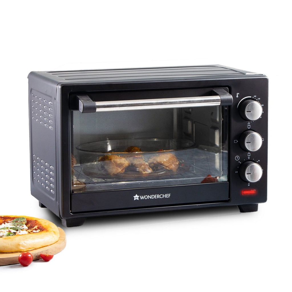 Oven Toaster Griller (OTG) - 19 Litres, Black - with Auto-shut off, Heat-Resistant Tempered Glass, Multi-Stage Heat Selection