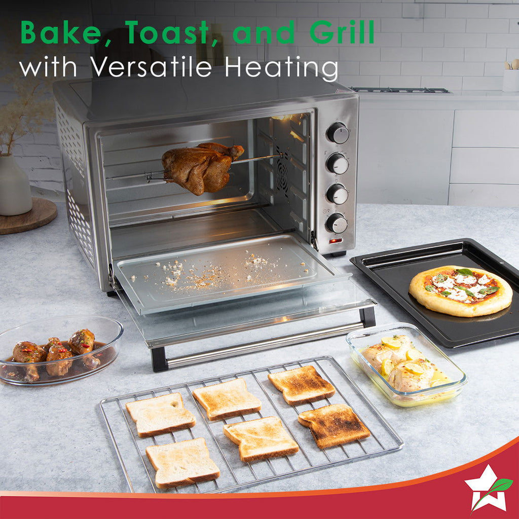 Oven Toaster Griller (OTG) - 48 Litres, Stainless Steel – with Rotisserie, Auto-shut off, Heat-Resistant Tempered Glass, 6-Stage Heat Selection