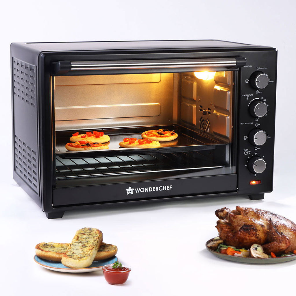 Oven Toaster Griller (OTG) - 60 L | With Rotisserie | Auto-Shut Off | Heat-Resistant Tempered Glass | 6-Stage Heat Selection Bake, Grill, Roast | Easy to Clean | Black | 2 Year Warranty