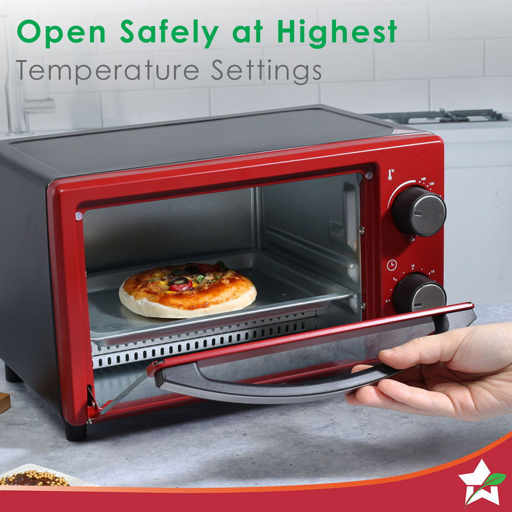 Oven Toaster Griller (OTG) Crimson Edge - 9 Litres - with Auto-shut Off, Heat-resistant Tempered Glass, Multi-stage Heat Selection, 2 Years Warranty, 650W, Red