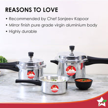 Load image into Gallery viewer, Platinum (2L, 3L &amp; 5L) Pressure Cooker Combo Set, Single valve, Ergonomic cool touch handles, Durable body,