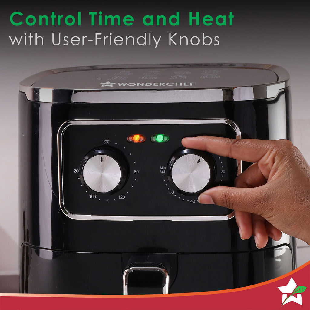 Platinum Manual Air Fryer | 5L | Rapid Air Technology | Temperature and Time Control | Chrome Finish | 1 Year Warranty