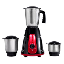 Load image into Gallery viewer, Platinum Mixer Grinder 500W with 3 Stainless Steel Jars And Anti-Rust Stainless Steel Blades, Ergonomic Handles, 5 Years Warranty On Motor,  Black &amp; Crimson