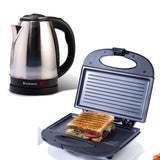 Prato Plus Griller (800W) & Crescent Electric Kettle | Healthy Non-stick Aluminium Grill Plates | Sleek and Compact Design | 1.8 L Kettle Capacity | Boil Water in 5 Mins