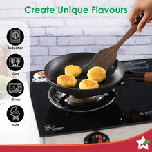 Load image into Gallery viewer, Pre-Seasoned Ferro Light 20cm Cast Iron Fry Pan | 800 ml | Acacia Wooden Handles | Gravity Moulding Technology | No Chemical Coating | 10 Year Warranty