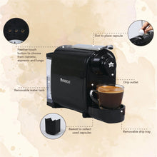 Load image into Gallery viewer, Regalia Capsule Coffee Machine with Frother | Perfect Coffee Base | Compatible with Starbucks and Coffeeza Capsules | 3 Coffee Shot options - Ristretto, Espresso, Lungo | Patented Capsule Ejection System | 1400W | 2 Year Warranty