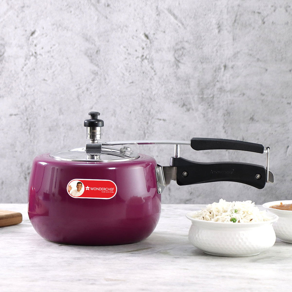 Regalia Induction Base 3L Pressure Cooker with Inner Lid, 2 Years Warranty, Purple