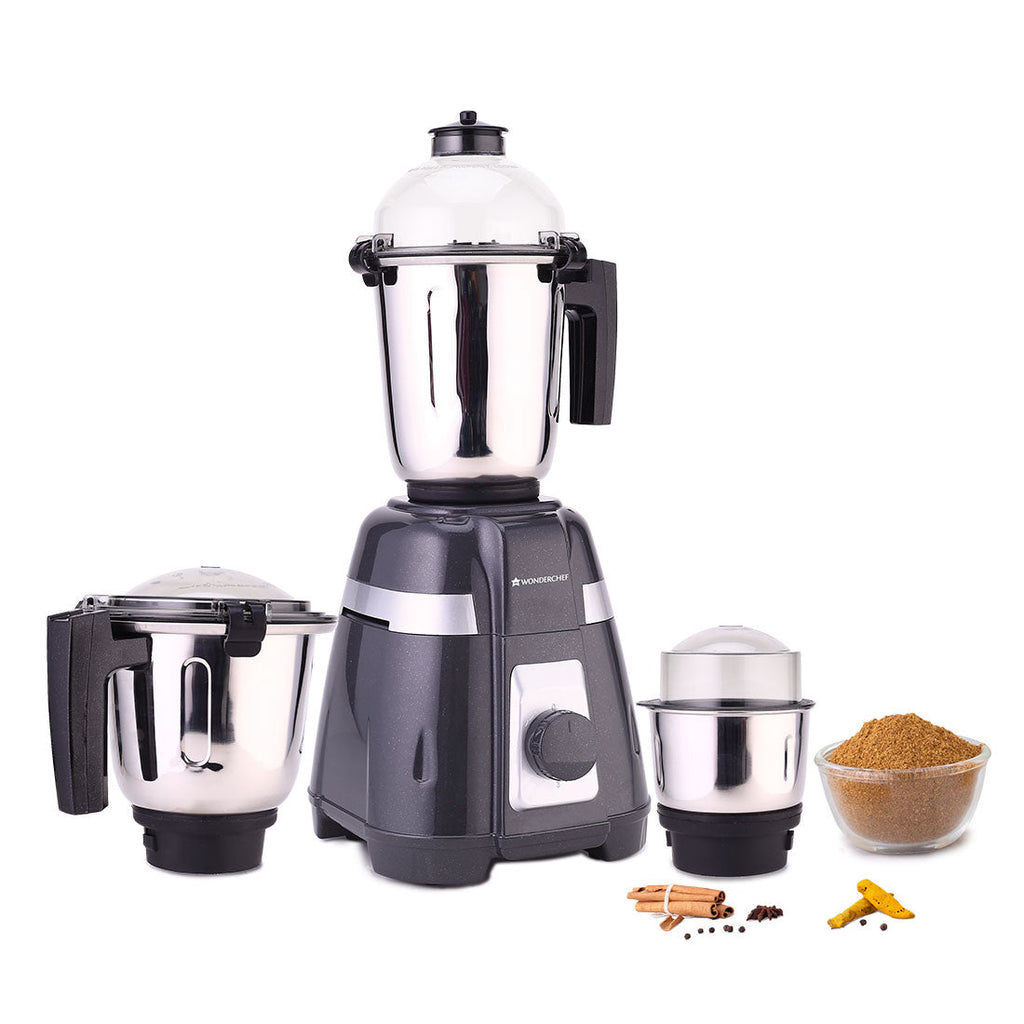 Regalia Mixer Grinder 750W, 230V~50Hz, 3 Stainless Steel Jars, Black, 5 Years Warranty