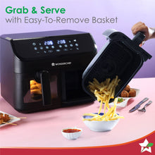 Load image into Gallery viewer, Regenta Digital Air Fryer with Dual Basket | 2000W, 9L | 2 Baskets for Different Types of Cooking | Healthy Food with Minimum Oil | Auto Resume &amp; Shut-off | Touch Screen | 2 Year Warranty