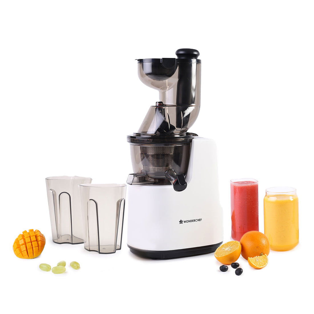 Regenta Full Fruit Juicer | Professional Cold Press | High Juice Yield | 240W | 55 RPM | Fine Strainer | All-in-1 Fruit & Vegetable Juicer | White | 2 Year Warranty