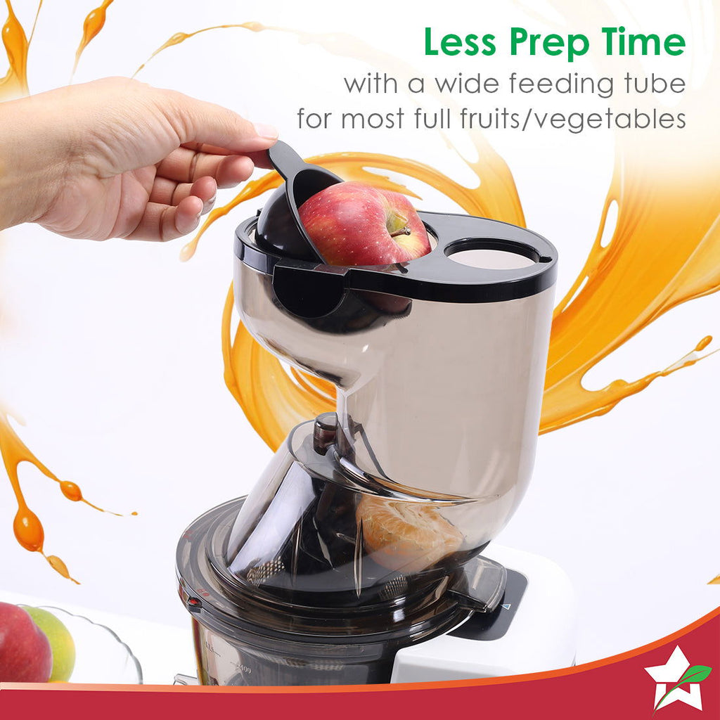 Regenta Full Fruit Juicer | Professional Cold Press | High Juice Yield | 240W | 55 RPM | Fine Strainer | All-in-1 Fruit & Vegetable Juicer | White | 2 Year Warranty