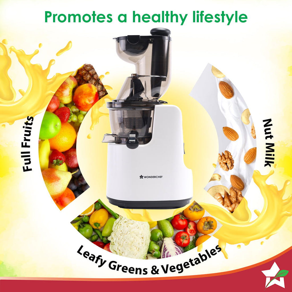 Regenta Full Fruit Juicer | Professional Cold Press | High Juice Yield | 240W | 55 RPM | Fine Strainer | All-in-1 Fruit & Vegetable Juicer | White | 2 Year Warranty