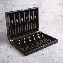 Load image into Gallery viewer, Roma Cutlery Gift Set - Black - Set of 24pcs