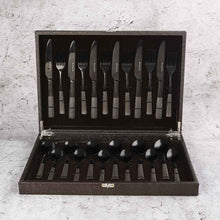 Load image into Gallery viewer, Roma Cutlery Gift Set - Black - Set of 24pcs