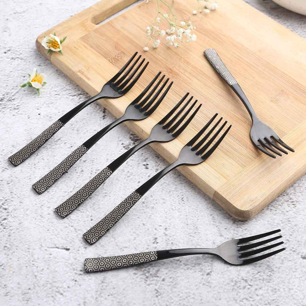 Roma Dinner Fork  - Black - Set of 6pcs