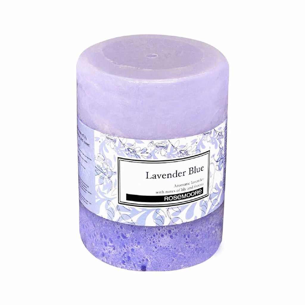 Rosemoore Scented Pillar Candle Lavender Blue