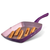 Royal Velvet 20cm Grill Pan | Soft-touch handles |Non – Toxic I Virgin Aluminium| 3 mm thick | 2 year warranty | Purple